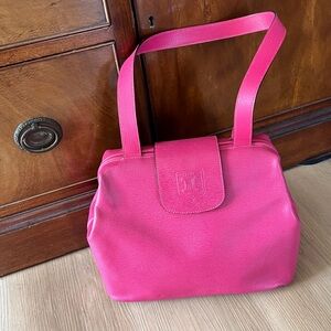 CELINE Hot Pink Leather Triomphe Bag